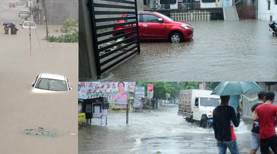 यूपी के 20 शहरों में बारिश, सड़कें धंसीं, मंदिर डूबे और अस्पताल में घुसा पानी; सात मौतें भी