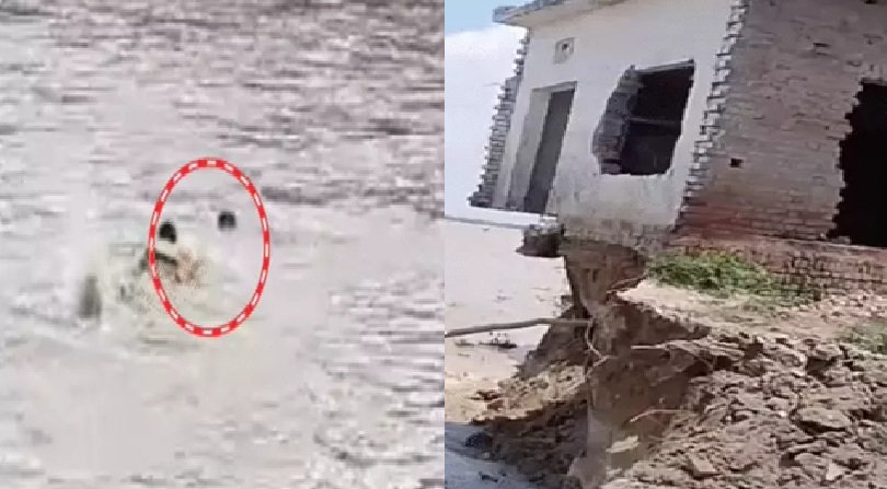 UP Monsoon: गंगा में बहा मेरठ का कांवड़िया, जवान ने बचाया; बलिया में दो मकान सरयू में समाए
