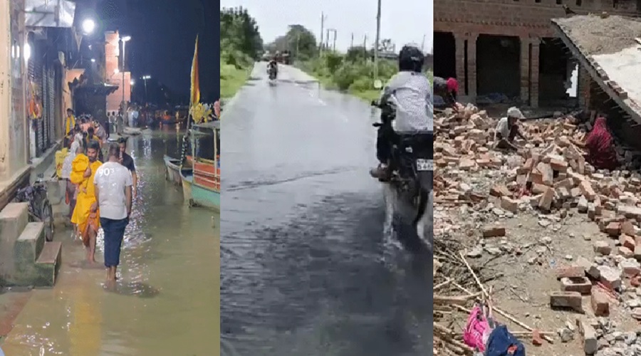 फर्रुखाबाद में बाढ़ से बर्बादी देख रो रहीं महिलाएं, सड़कों पर सो रहे लोग; आज 75 जिलों में अलर्ट