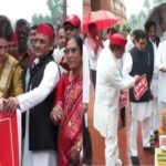 अखिलेश-प्रियंका ने संसद के बाहर रखी दानपेटी, नारे लगाए- चंदा किसने लूटा है?