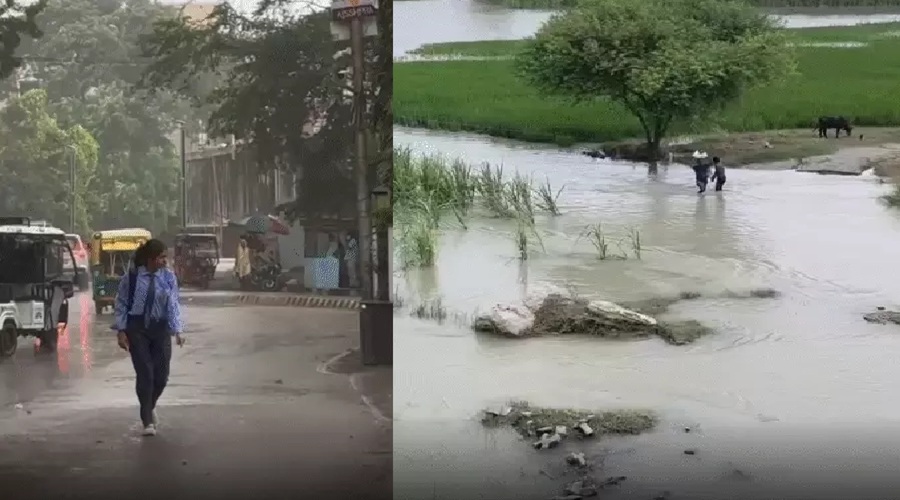 लखनऊ-कानपुर समेत प्रदेश के 10 शहरों में बारिश, 20 बीघा जमीन नदी में समाई
