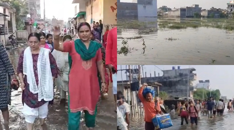 लखनऊ की गोमती नदी में बाढ़ से 40 हजार घरों में भरा 4-5 फीट पानी, घर छोड़ रहे लोग