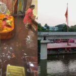 लखनऊ में लेटे हनुमानजी डूबे, गर्भगृह में भरा 13 फीट पानी; बस्ती में स्कूल में घुसा पानी